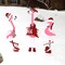 Haute Decor Outdoor Christmas Caroling Flamingos Trio Yard Decor - Sturdy Weatherproof Metal Construction, 3 Holiday Flamingos, Yard Stakes Included